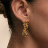 Aura Chunk Emerald Earrings