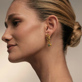 Aura Chunk Emerald Earrings