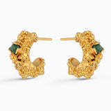 Aura Emerald Hoops Small