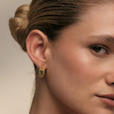 Aura Emerald Hoops Small