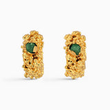 Aura Emerald Hoops Small