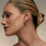 Aura Emerald Hoops Small