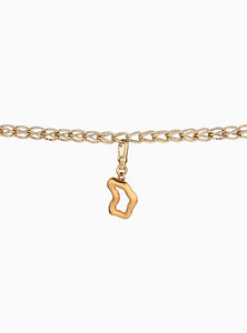Charm artesanal con forma de mapa Muzo y baño de oro de 24k.